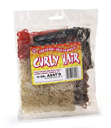 Hygloss Products Fake Curly Hair - Great for All Types of Arts and Crafts - Easy to Apply - 16 oz Pack