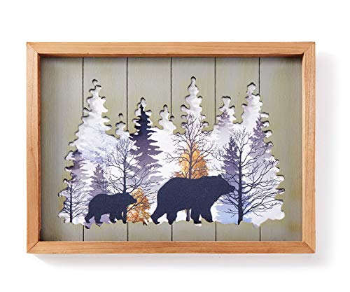 Giftcraft 715540 Two Bears Walking with Forest Design Art Wall Decor