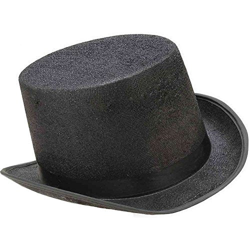 Forum Novelties unisex adult teen Glitter Mesh Top Hat Costume Headwear, Black, One Size US