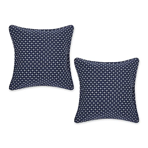 DII Design Throw Pillow Cover Collection, Recycled Cotton, Hidden Zipper, 18x18, Dobby Plus, 2 Piece