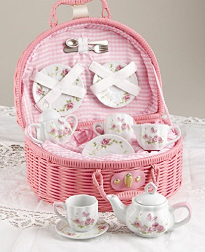 Delton Products Rose Tea Set for 2, Pink