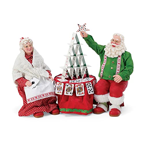 Department 56 Possible Dreams Santa Sports and Leisure Mrs. Claus Card Games Figurine Set, 9.5 Inch, Multicolor