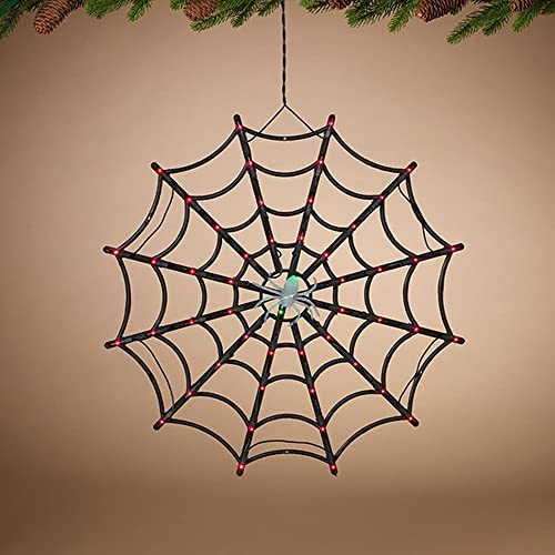 Gerson 2504410 Electric Black and Purple Wire Halloween Spider Web with 50 Incandescent Bulbs, 21.5-inch Depth