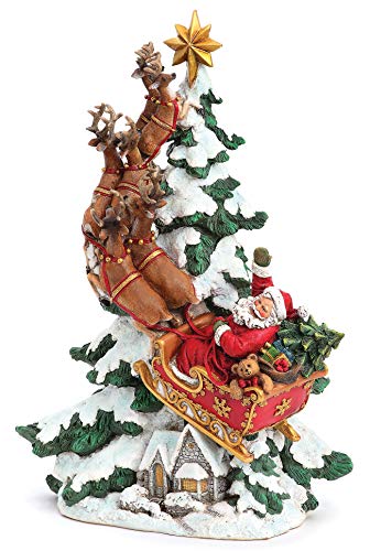 Roman 15.25" Santa & Deer Riding UP