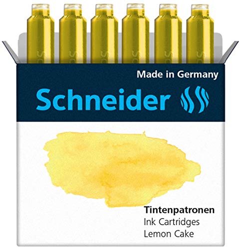 Rediform SCHNEIDER INK CARTRIDGE PASTEL, 6 CARTRIDGES/BOX, LEMON CAKE (166125)