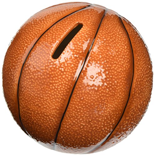 Cosmos 10514 Fine Porcelain Basketball Piggy Bank, 4-1/4-Inch