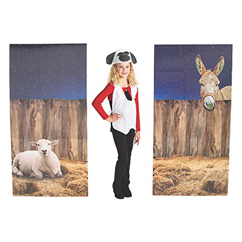 Fun Express Nativity Manger Backdrop Panel Cardboard Stand-Ups for Christmas Pageant