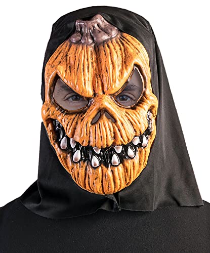Forum Novelties Men's Mask-Promo Hooded-Evil Pumpkin, Beige, Standard