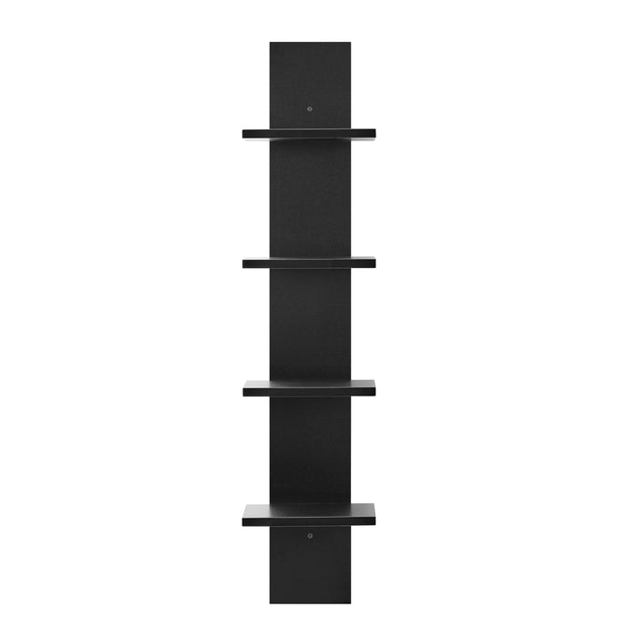 Danya B. Arica Utility Column 4-Tier Spine Wall Shelves (Black)