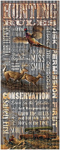 Wild Wings(MN) Hunting Rules 12" x 30" Wood Sign by Terry Redlin
