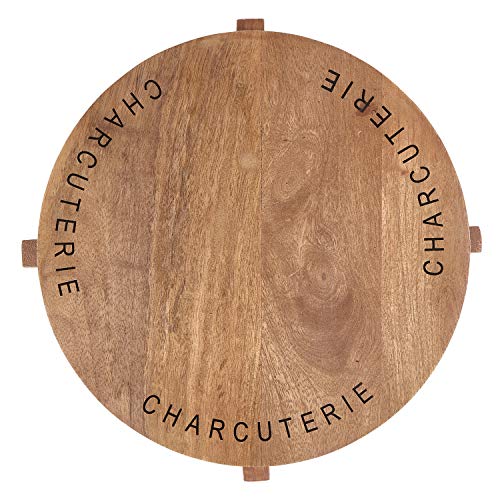 Creative Brands Santa Barbara Design Studio Table Sugar Mango Wood Cheese Board, 11"Diameter, Charcuterie