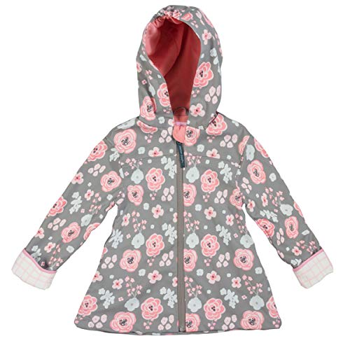Stephen Joseph Kids Raincoat, Charcoal Floral, 3T