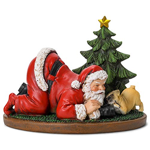 Roman 133822 Santa on Knees Playing with Puppies Tabletop Figurine, 5.5 inch, Multicolor