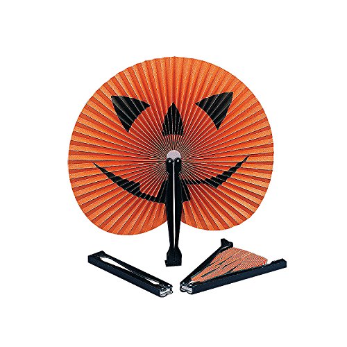 Fun Express Jack O Lantern Pumpkin Folding Fans (set of 12) Halloween Party Supplies