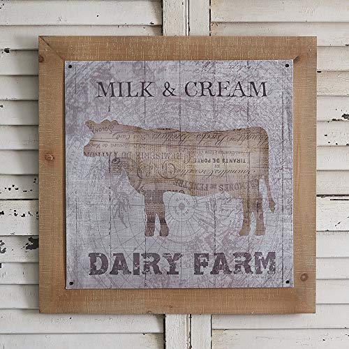 CTW Home Collection 530416 Vintage Dairy Farm Wall Art, 19.75-inch Square