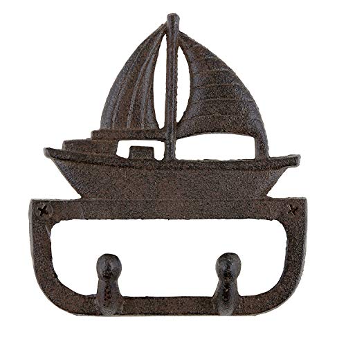 Creative Brands 47th & Main Cast Iron Wall Hooks, Small, Boat