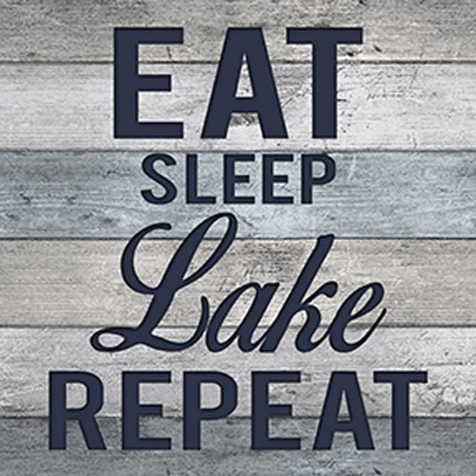 Carson Home Eat Sleep Lake House Coaster, 4-inch Square, Set of 4