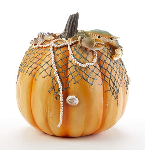 Delton Products 2220-5 Resin Coastal Orange Pumpkin, Crab, 6.02 inch, Multicolor