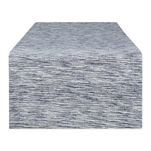 DII Design Tonal Recycled Cotton Slubby Rib Tabletop Collection, Table Runner, 14x108, Navy