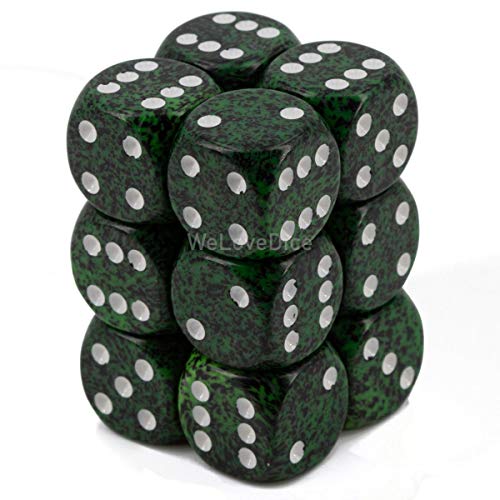 DND Dice Set - Chessex D&D Dice - 16mm Speckled Recon Plastic Polyhedral Dice Set-Dungeons and Dragons Dice Includes 12 Dice  D6