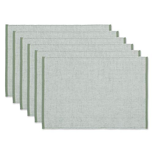 DII Design Eco-Friendly Fine Ribbed Collection Placemat Set, 13x19, Artichoke