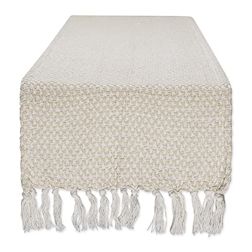 DII Design Woven Basics Collection 100% Cotton Knit Table Runner, 15x72, Natural