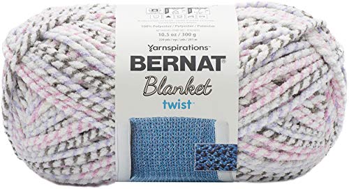 Spinrite Yarns (CA) Bernat Blanket Twists Yarn, Lilac Grove, Hint of Mint