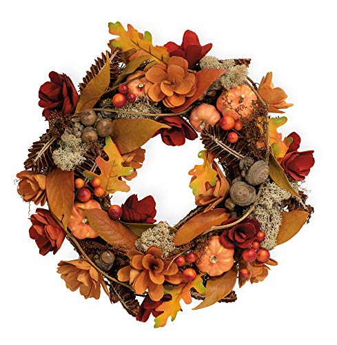 Boston International Decorative Fall Front Door/Wall Wreath, 10.5-Inches, Autumn Arrival