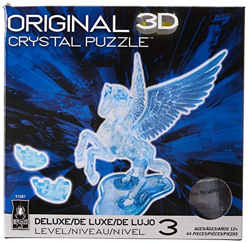 University Games BePuzzled Pegasus Original 3D Deluxe Crystal Puzzle - Fun Yet Challenging Brain Teaser That Will Test Your Skills & Imagination, for Ages 12+, Blue