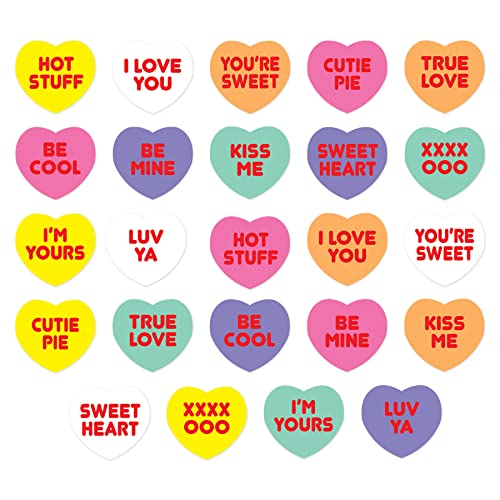 Beistle Candy Heart Stickers (4 Shs/Pkg)