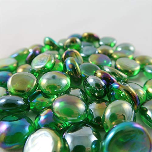 Chessex 1175 Iridized Glass Gaming Stones, Crystal Green