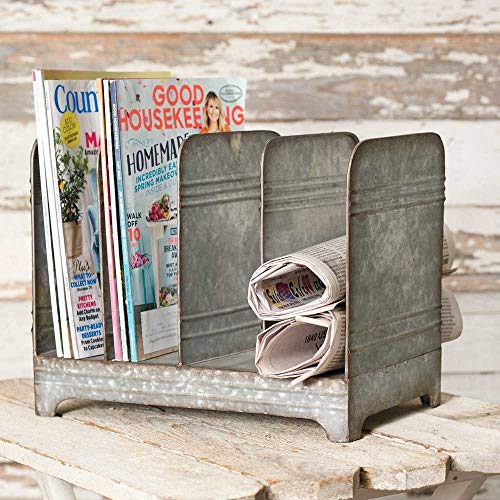 CTW Galvanized Magazine Rack-Vintage Industrial Farmhouse Chic