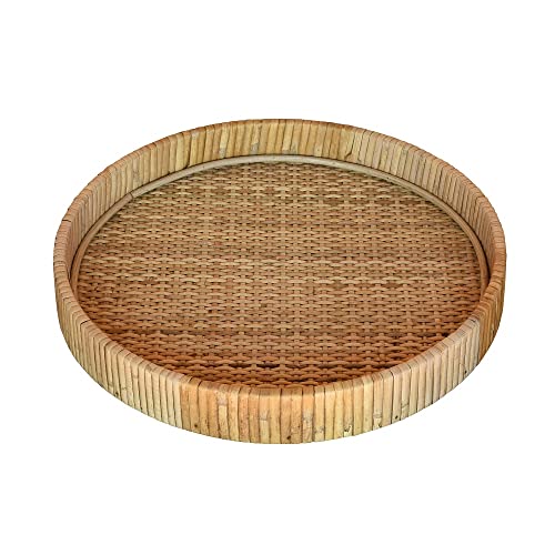 HomArt 5218-0 Cayman Rattan Tray, Medium, 12-inch Diameter, Natural