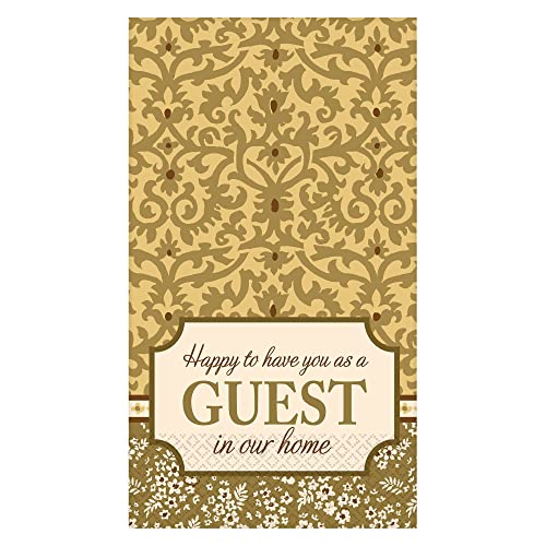 Amscan Welcome Guest Disposable 2 Ply Paper Guest Towels Tableware (16 Piece), 8" x 4.5", Multicolor