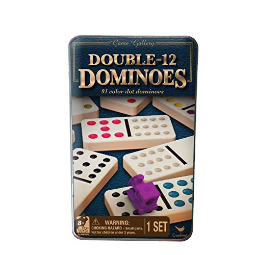 Spin Master Double 12 Dominos in Tin with Trains
