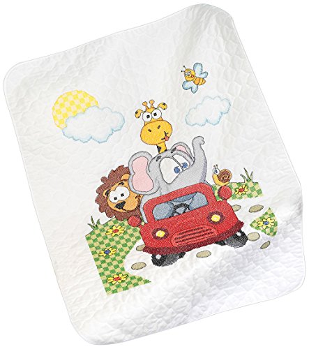 Design Works Crafts Janlynn Animal Fun Ride Quilt Stamped Cross Stitch Kit, 34 by 43-Inch