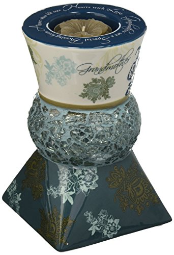 Up Words by Pavilion Teal Tea Light Candle Holder, Home Sentiment, 5-1/2-Inch Tall, Includes Tea Light Candle