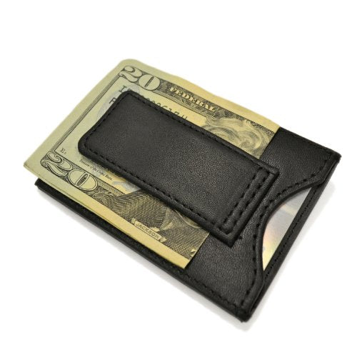 Royce Leather Magnetic Money Clip Wallet (Black)