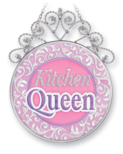 Amia 41403 Kitchen Queen Jeweled Circle Glass Sun Catcher, 4-1/2 by 6-1/2-Inch