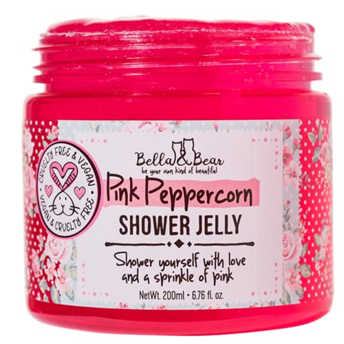 Bella & Bear Pink Peppercorn Shower Jelly, Travel Friendly, Gifts for Girls 6.7oz