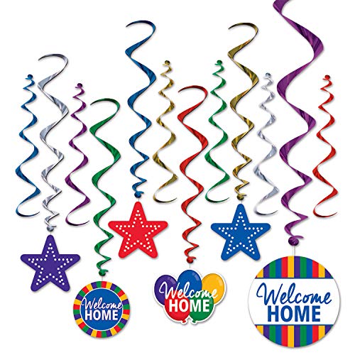 Beistle Welcome Home Multicolor Hanging Swirls (12 Pcs) - 1 Pack