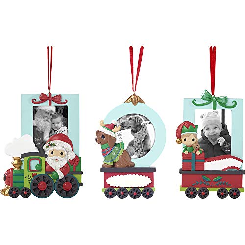 Precious Moments Set/3 My First Christmas Baby Holiday Milestone Train Photo Frame, Multi