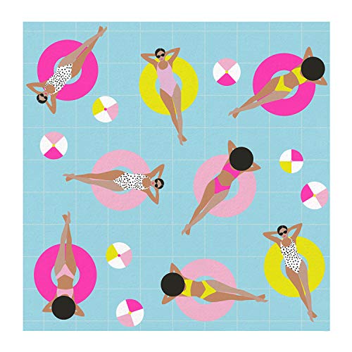Creative Brands Slant Collections Cocktail/Beverage Paper Napkins, 20-Count, Pool Girls