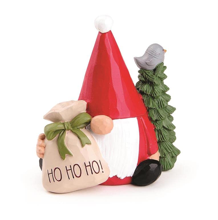 Blossom Bucket 228-13419 Ho Ho Ho Christmas Gnome Figurine, 3.75-inch Height