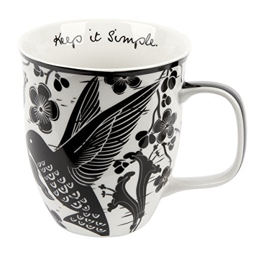 Karma Gifts Boho Black And White Mug, Hummingbird