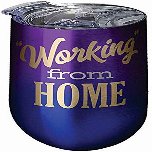 Spoontiques 16970""Working" from Home Stainless Steel Tumbler, 16 ounces, Multicolored
