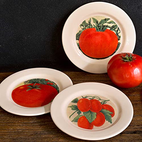 Park Hill Collection Tomato Appetizer Plate, 6-inch Diameter, Creamware, Set of 4, Kitchen Accessories, Dining, Everyday Use