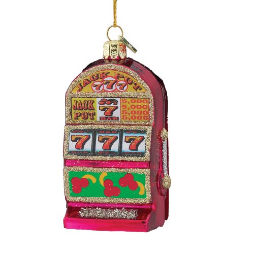 Kurt Adler 3-1/2-Inch Noble Gems Glass Slot Machine Ornament