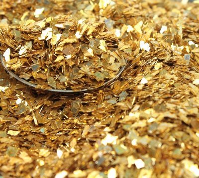 Meyer Imports Crushed Glass Glitter for Arts and Crafts - Broken Glass German Glitter for Resin Craft Art / Tumblers/ Nail Art / DIY Jewelry Making Decoration - 1 OZ Jar - Gold