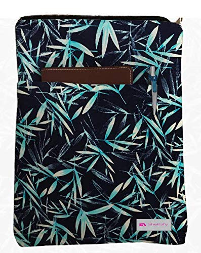 Shelftify Blue Bamboo Book Sleeve - Book Cover for Hardcover and Paperback - Book Lover Gift - Notebooks and Pens Not Included